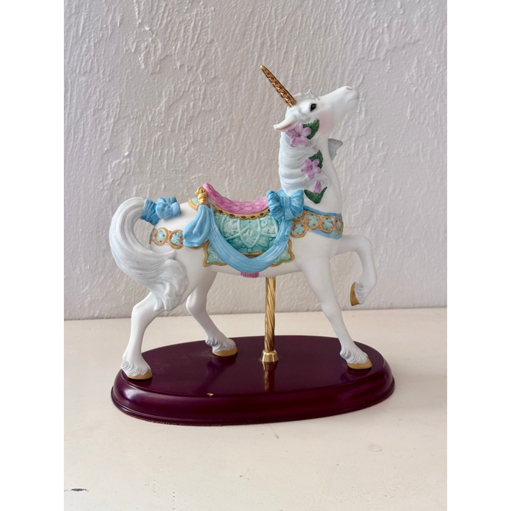 Lenox White & Blue Carousel Unicorn Decor One Size Collectible